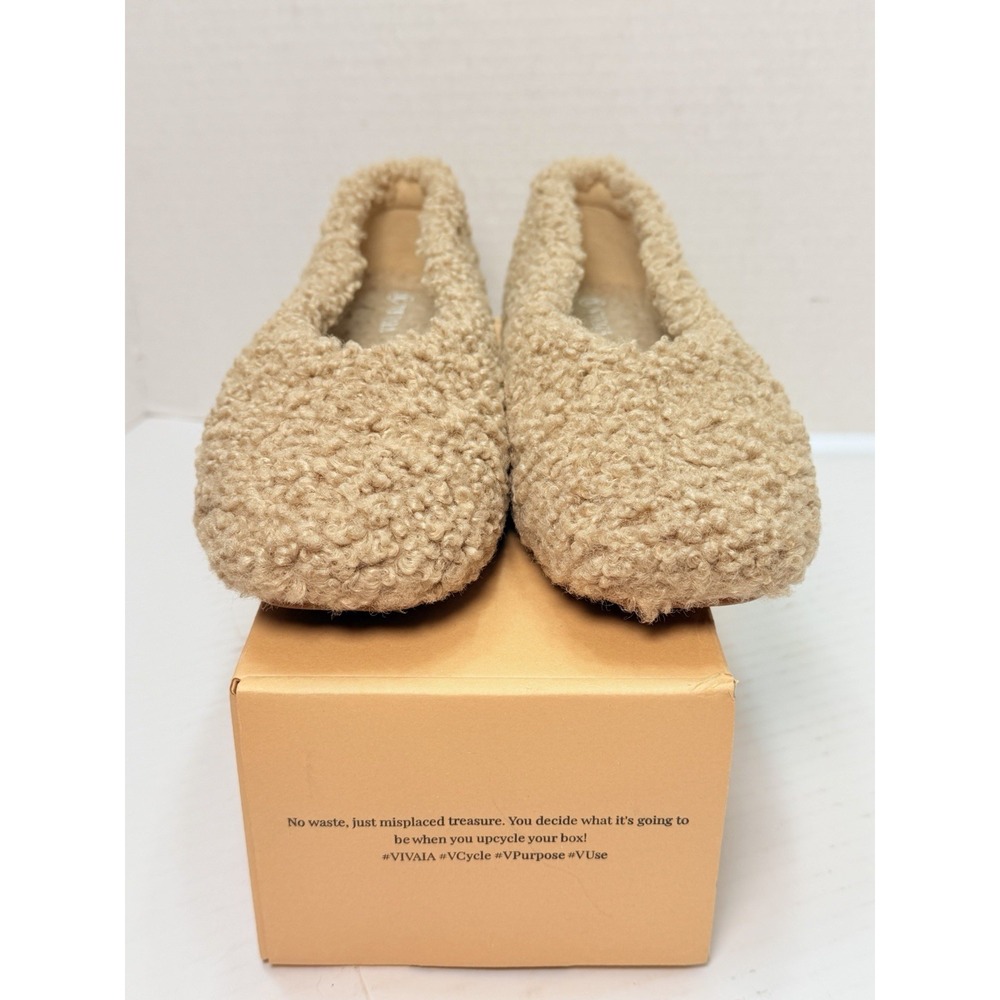 VIVAIA Margot‎ 2.0 Latte Faux Fur Flats Women's EU 39 US 8.5 New In Box - Picture 2 of 8